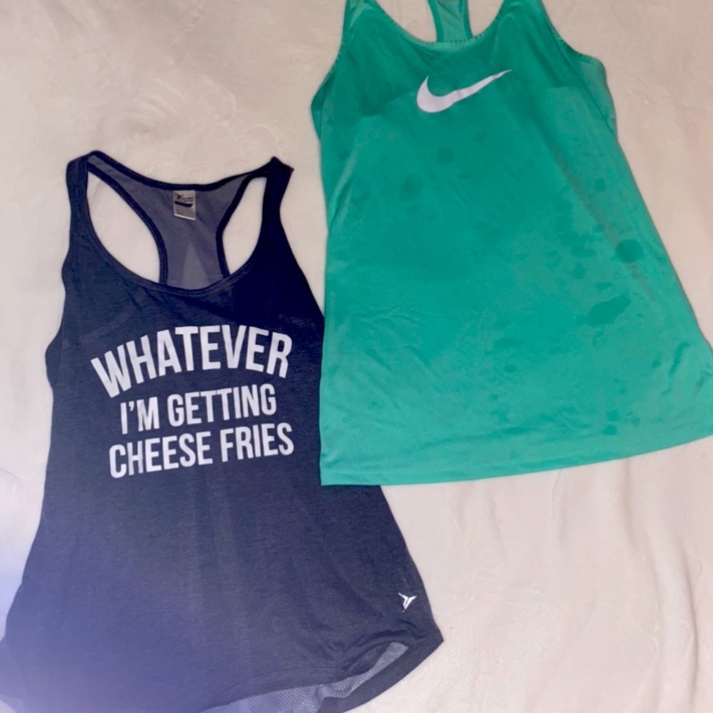 Athletic top “whatever I’m getting cheese fries”
